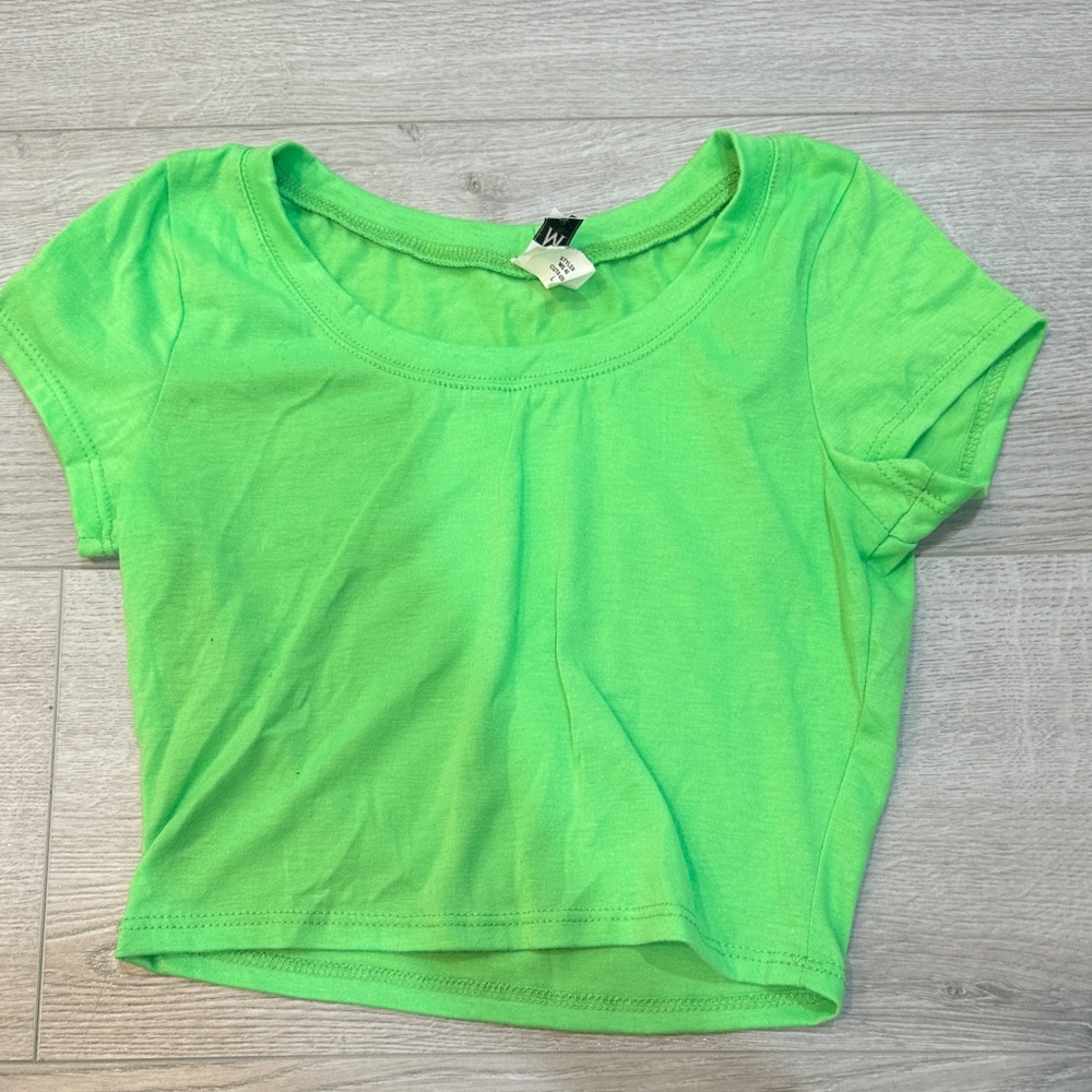 M&M Bright Lime Green Crop Top